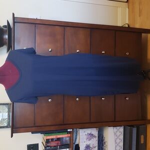 32° Cool Active Athletic T-shirt Dress, Soft, Solid Navy Blue, Size M